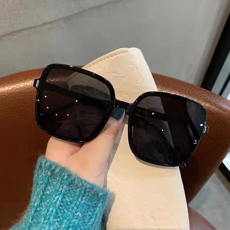 Kacamata Pria/wanita Korean Fashion Retro Square Frame Kacamata Hitam Wanita Metal Sunglasses Anti Uv400-Won