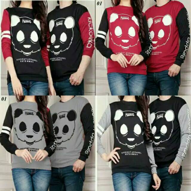 Kaos Couple Sweater Panda / Couple Pasangan / Baju Pasangan / KaosCouple Panda / Couple Amanah Murah