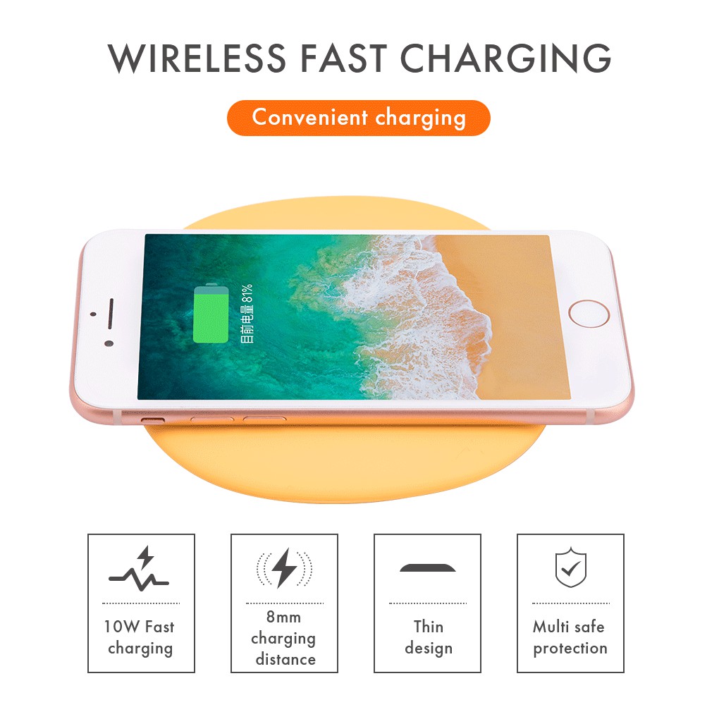 BENCO Qi Wireless Charger Smart Quick Charging Type-C Fast Charger Universal Q1