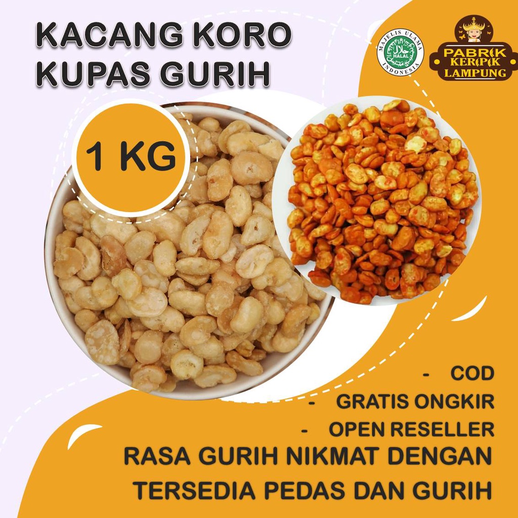 

1KG Kacang Koro Ori Gurih By Pabrik Keripik Lampung