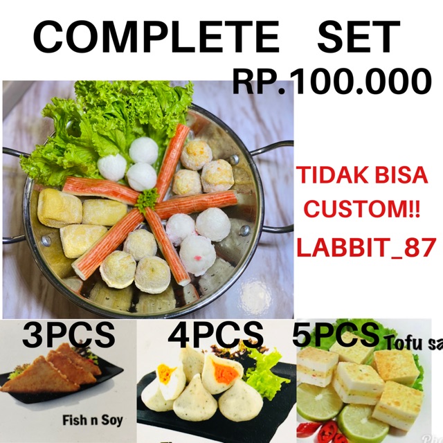 

Complete set shabu shabu set bakso suki