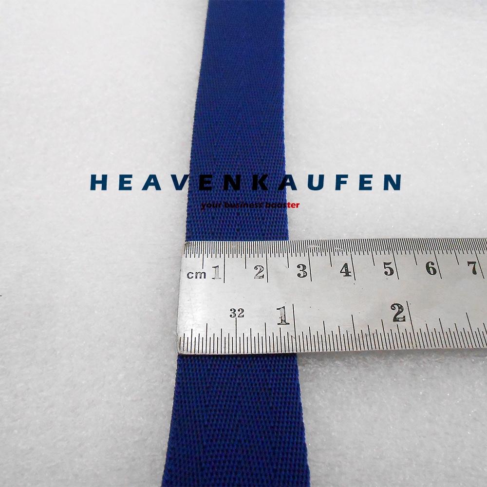 Webbing Lebar 2,5 cm Motif Seatbelt Warna Biru Navy Dongker Murah Meteran