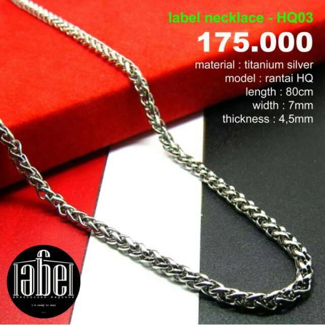 LABEL HQ03 -  TITANIUM NECKLACE - SILVER NECKLACE - KALUNG PRIA - KALUNG TITANIUM - KALUNG SILVER