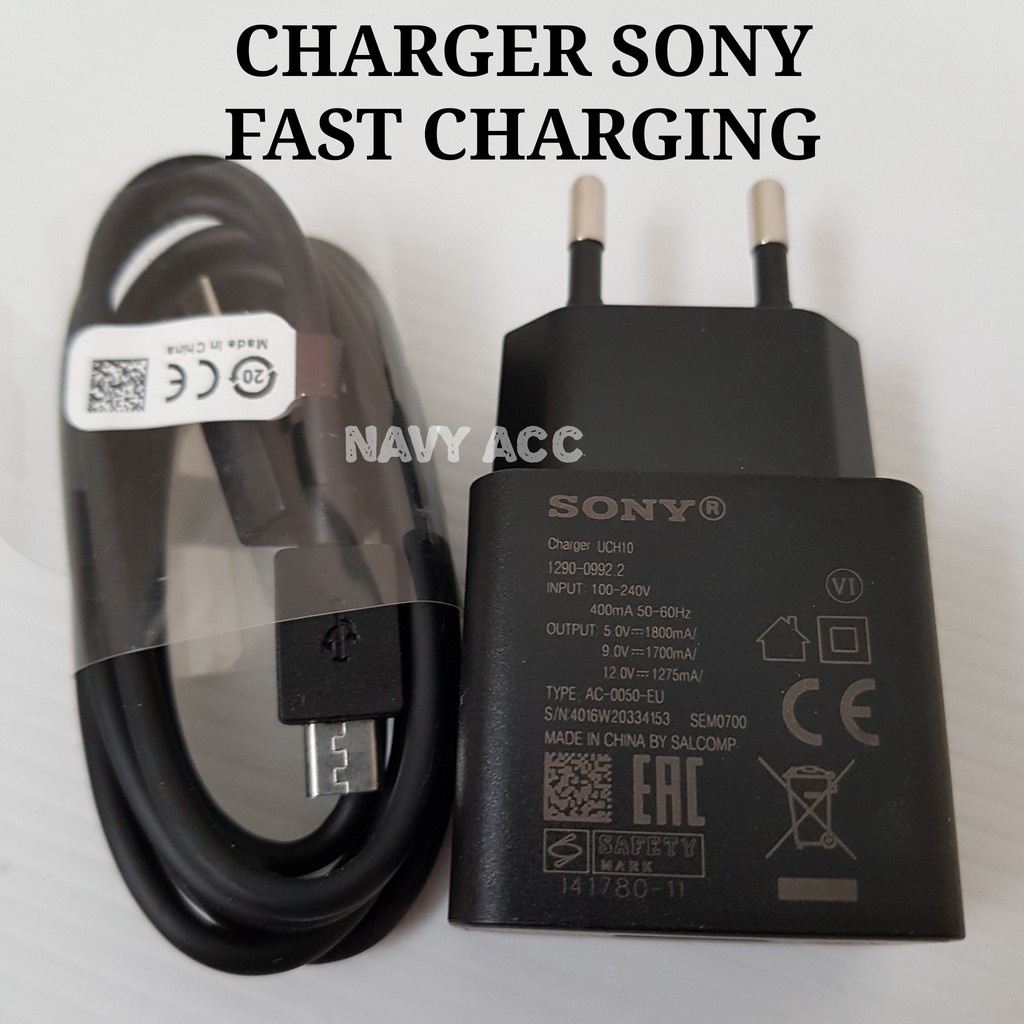 Travel Charger Sony Qualcom Original 100%  Type UCH - 10 / Fast Charging