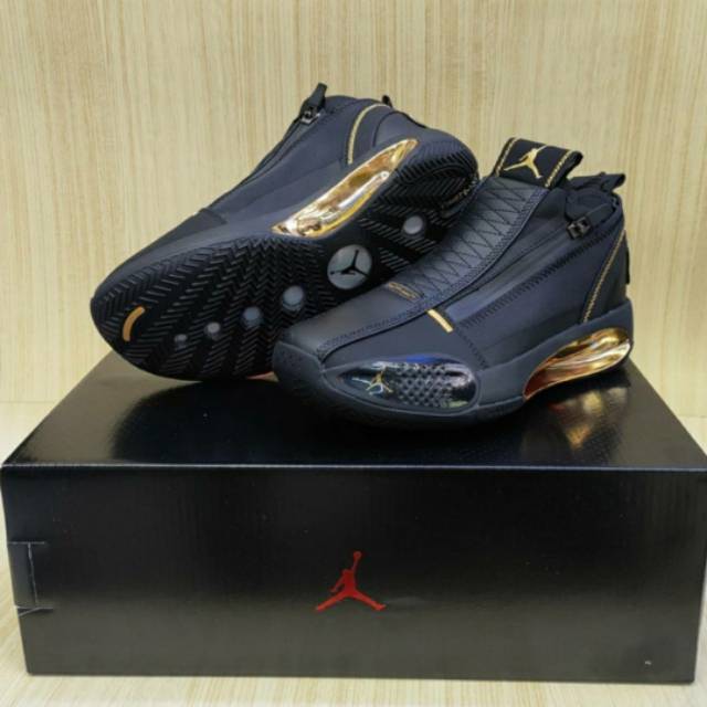 Sepatu Nike Air Jordan 34 Zipper Black Gold Shopee Indonesia