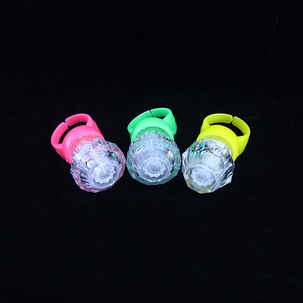 REBUY 10Pcs Party Favors Mix Colors Birthday Flashing Finger Ring LED Light Glow Rings Kids Toys Soft Lights Lovely Wedding/Multicolor