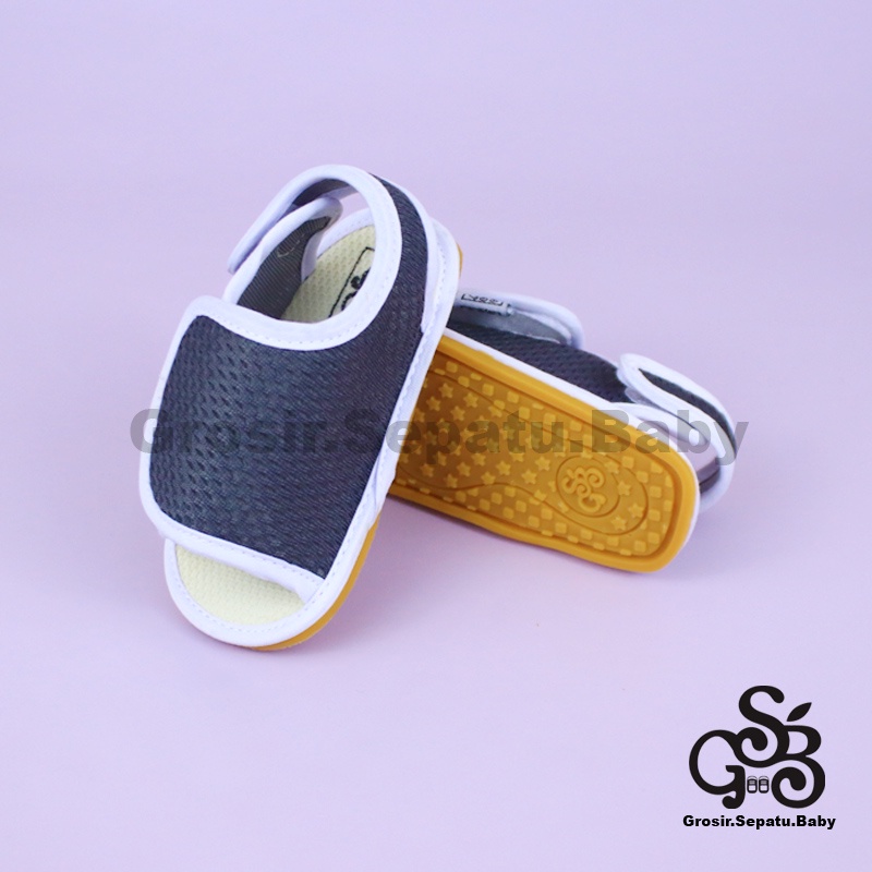 sandal bayi sepatu bayi sendal bayi laki laki perempuan prewalker bayi  umur 2 - 12 bulan model casual S05 polos ABU ringan  fleksibel &amp; Anti Slip