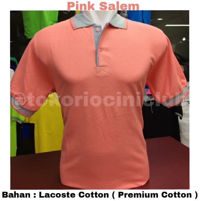HIGH QUALITY FULL KATUN Kaos Lacoste Cotton ( Lakos Katun ) PINK SALEM / POLO SHIRT