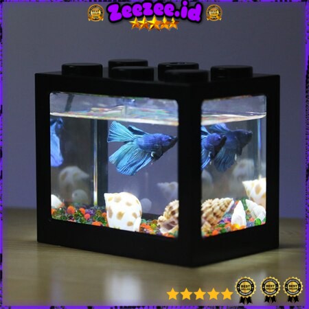 Aquarium Mini Lego Block with Colorful LED - TOP5 - Black