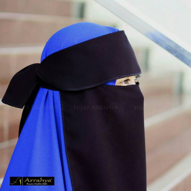 Arrahya Original Cadar Niqob Poni Flap Jetblack Layer Opal (model terbaru)