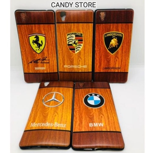 Case Oppo R7 S Casing Softcase Model Kayu Variasi Logo Mobil
