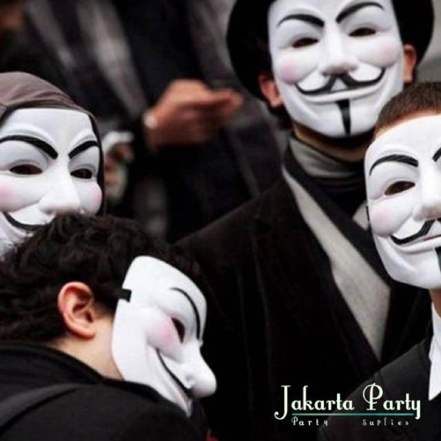 Topeng Anonymous Vendetta Guy Fawkes - Topeng Pesta - Grosir Murah