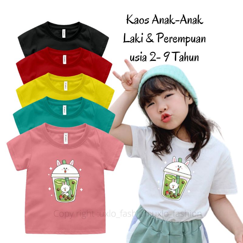 Kaos Anak Perempuan Murah Motif Boba Kartun Untuk Umur 2 Sampai 15 Tahun Uxlo Fashion