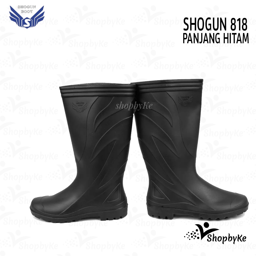 Sepatu Boots Karet SHOGUN 818 HITAM Size 38-43 Sepatu Boots Pria APD PERKEBUNAN PERTANIAN