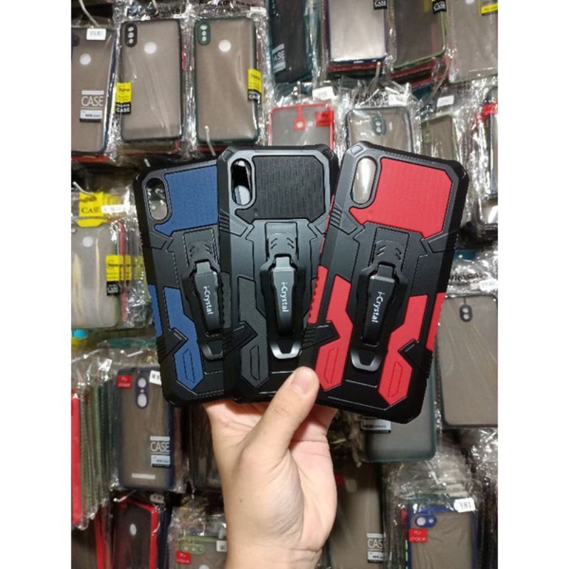 (MH)-REDMI 9A Robot Silikon Ring Standing Cover Casing HP Hardcase