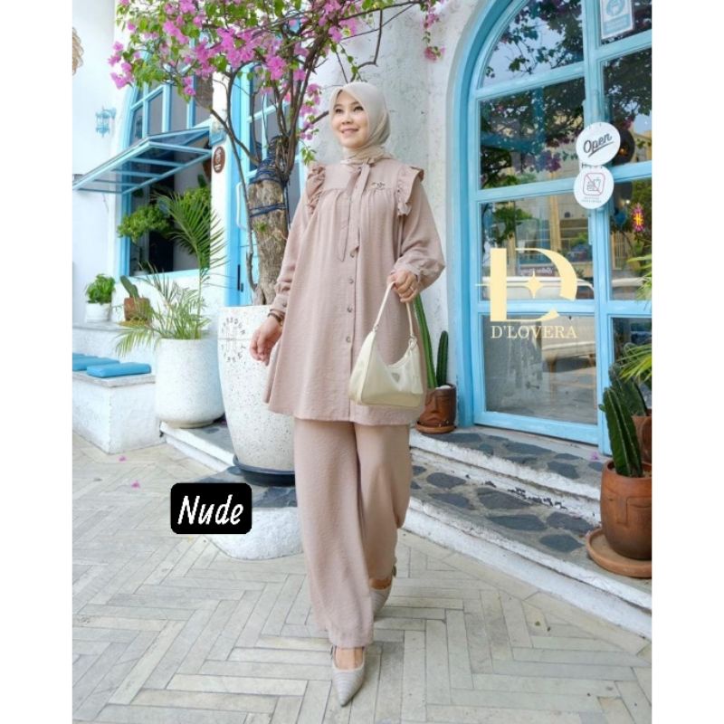 JOANA SET TUNIK AIRFLOW IMPORT/ FASHION WANITA/ STELAN CELANA/ SETCEL