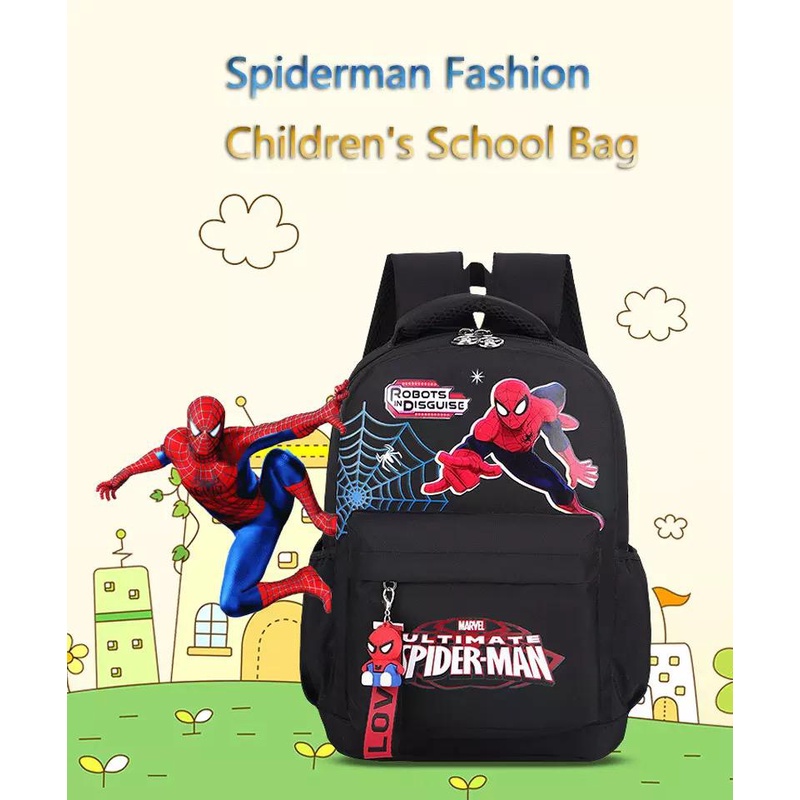 Ransel Anak Terbaik Marvel Backpack Karakter spiderman captain america ada saku laptop BISA COD.