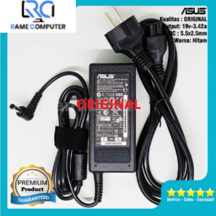 ADAPTOR CHARGER LAPTOP ASUS 5.5x2.5 19V 3.42A ORIGINAL