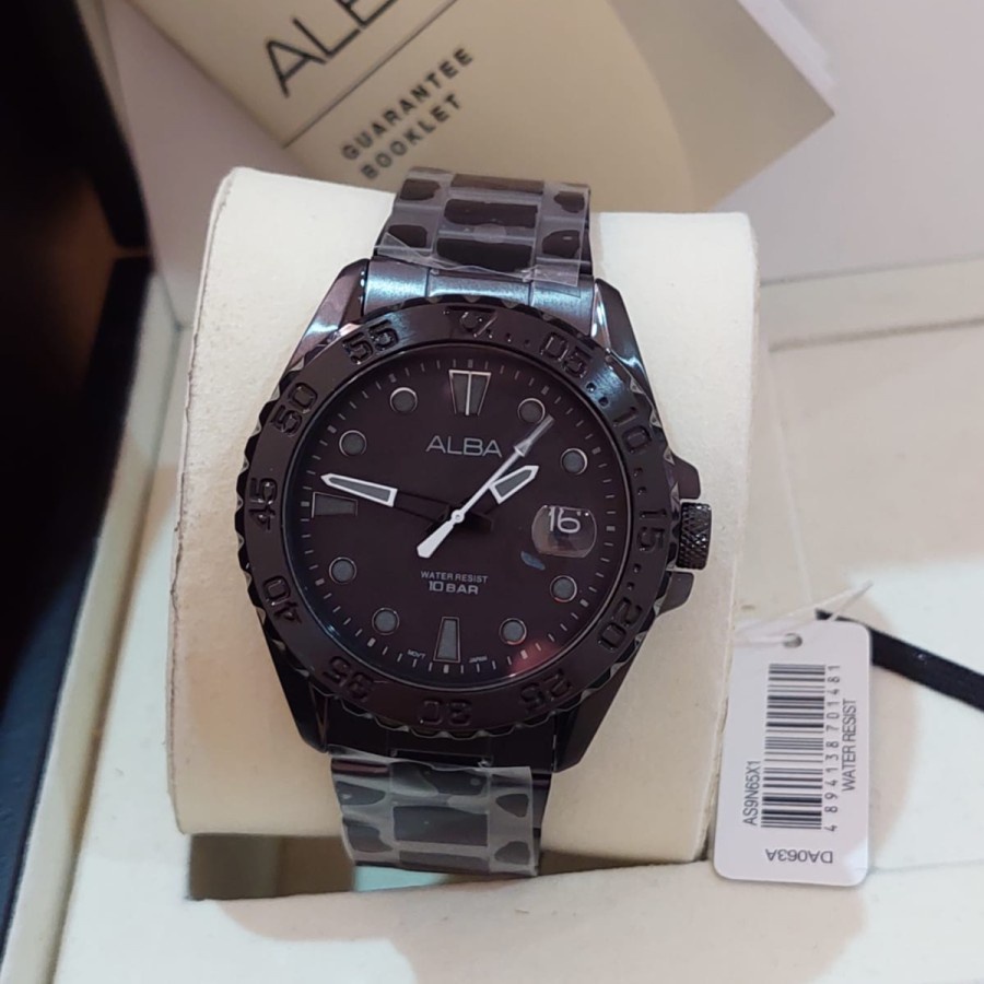 JAM TANGAN PRIA ALBA AS9N65X1 AS9N65 BLACK ORIGINAL