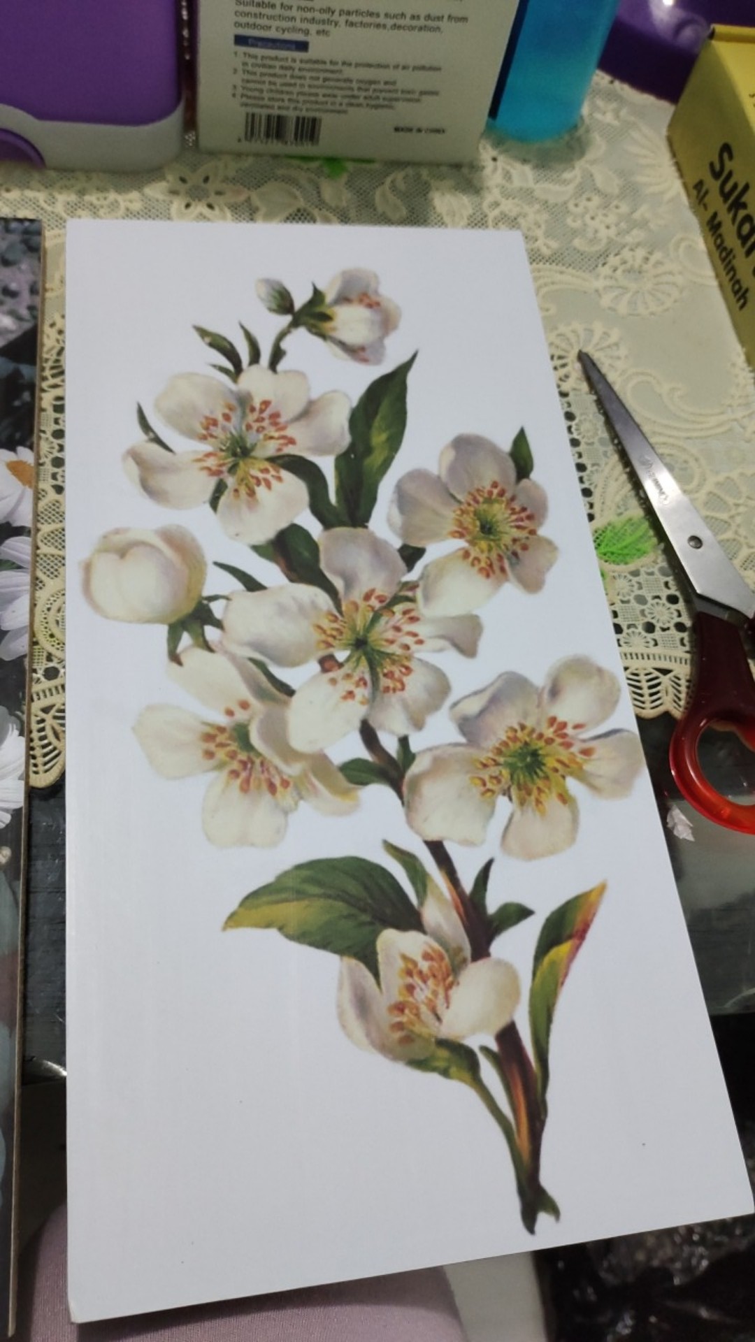 Hiasan Dinding Poster Kayu Wall Decor Dekorasi Rumah Kamar Dapur Cafe Minimalis Motif Bunga - Flr21