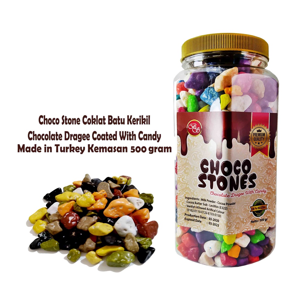

Choco Stone 500Gr Coklat Kerikil Turki Kemasan Toples