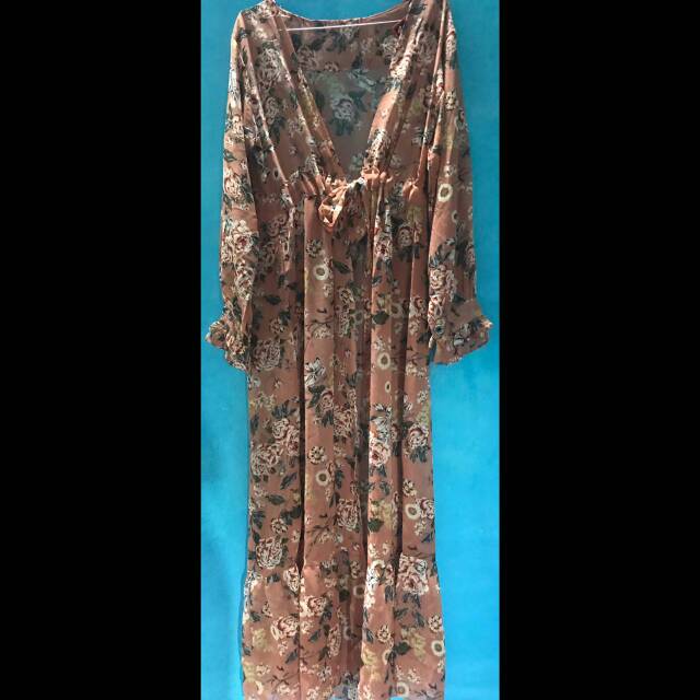 Long Outer Motif Bunga cantik murah