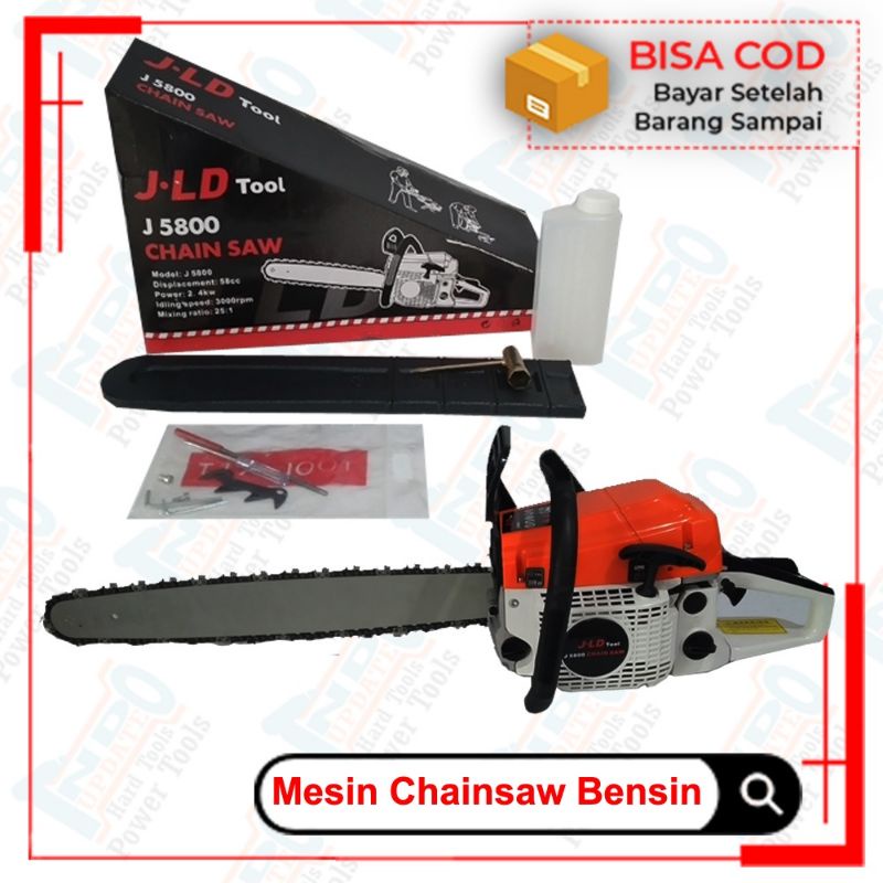 gergaji mesin chaw saw jld tools 22 inch lengkap stater bensin original mesin pemotong kayu pohon