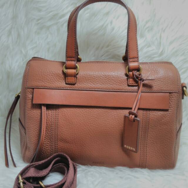 TAS FOSSIL MOLLY SATCHEL MEDIUM BROWN AUTHENTIC 100%