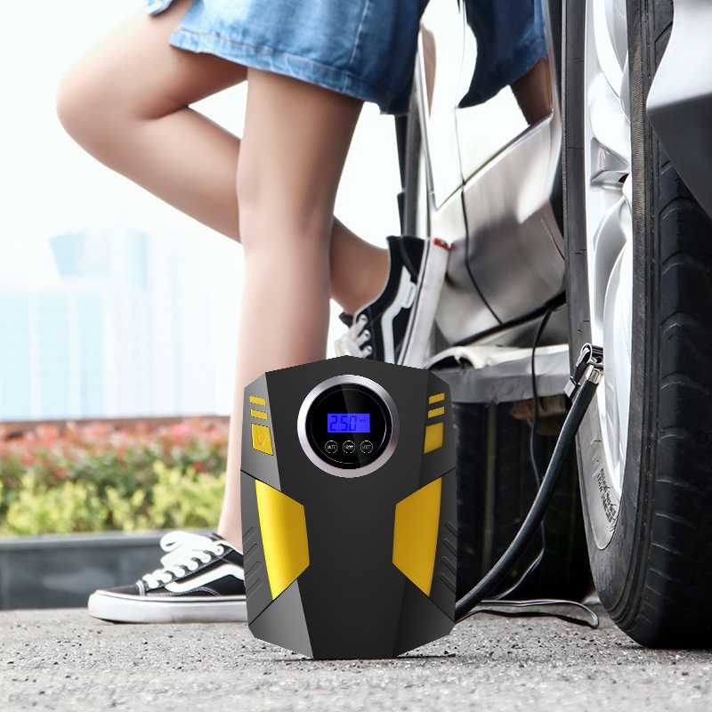 Pompa Ban Mobil Motor Truk Elektrik Inflator Portable Cek Tekanan Angin Kompresor Listrik Mini LCD Display OTOHEROES