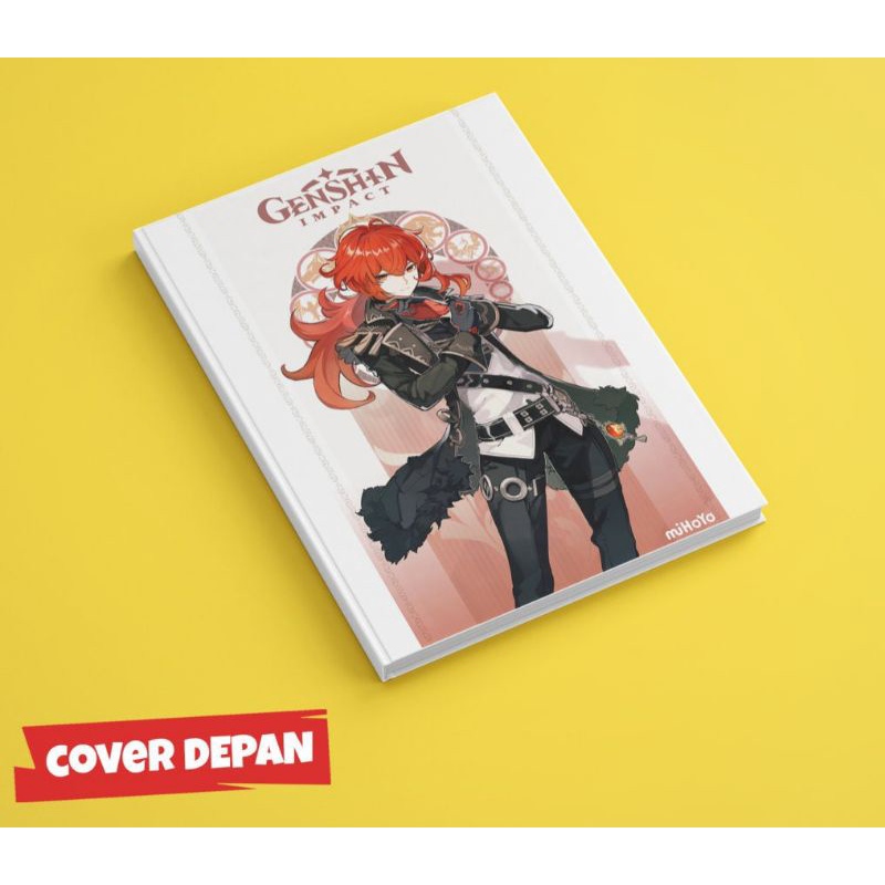 

Pocket book / Note book HARD COVER Genshin Impact DILUC A5 & A6 / Buku Tulis Catatan notes