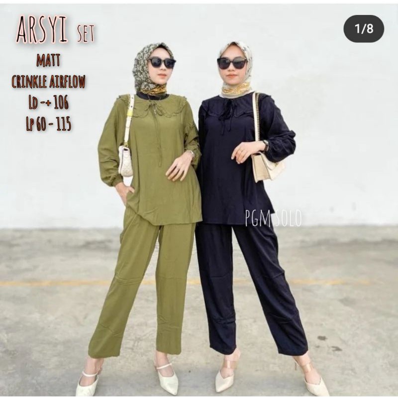 arsyi set crinkle - one set wanita