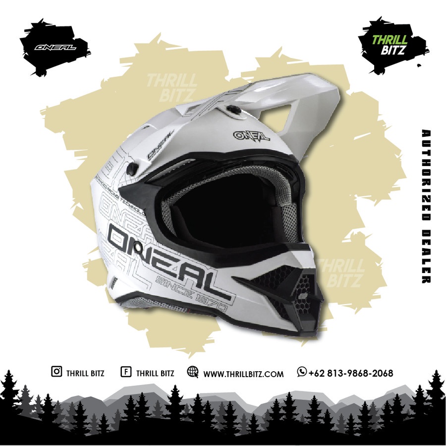 Helm Oneal 3 Series Flat 2.0 Helmet - White