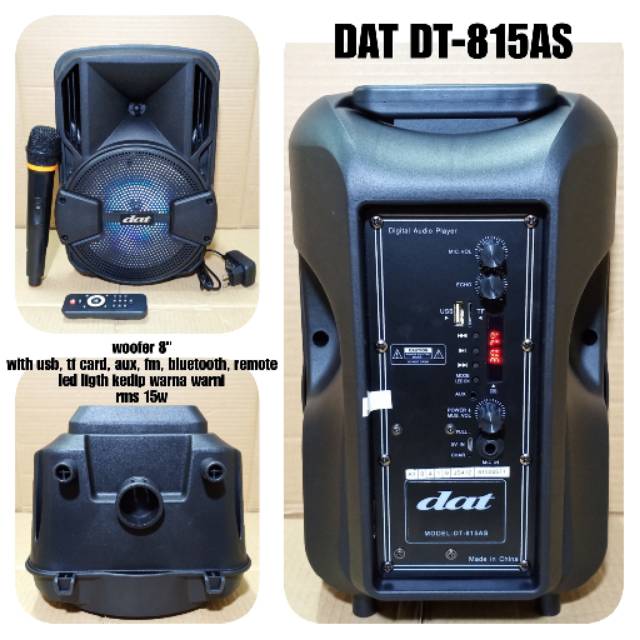 SPEAKER AKTIF 8 INCH PORTABLE DAT DT 815 AS