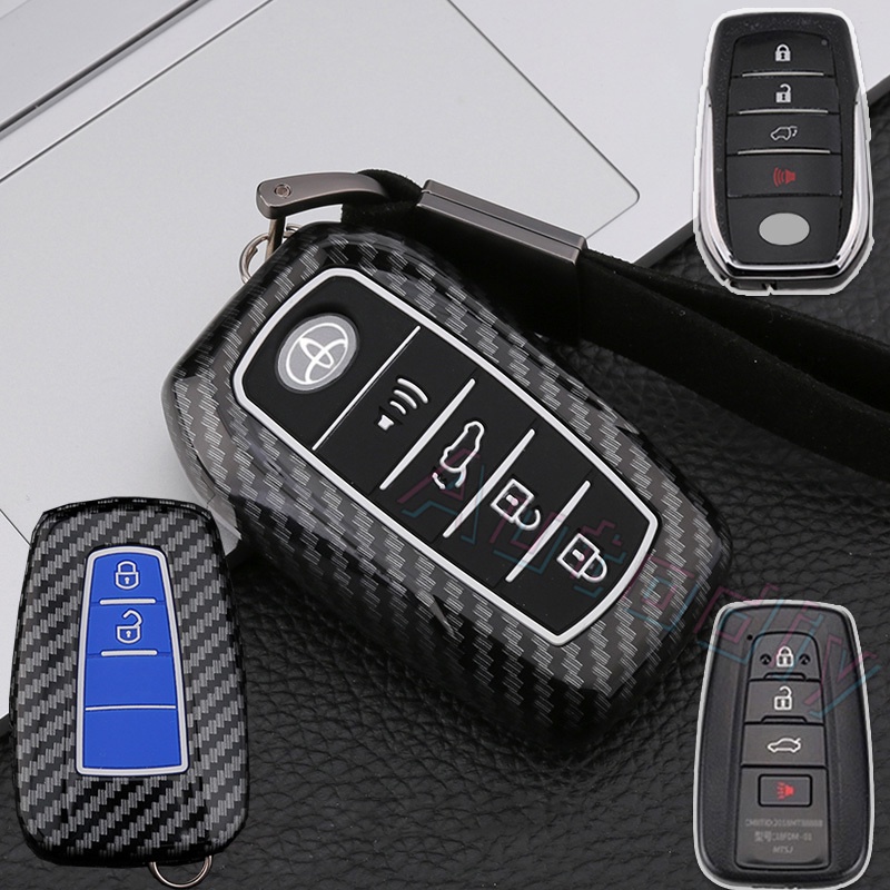 Case Remote Kunci Mobil Bahan Abs Carbon Fiber Untuk Toyota Hilux Rogue Revo Innova Fortuner Harrier Camry Vellfire Altis Yaris Vios 2 / 3 / 4 Tombol