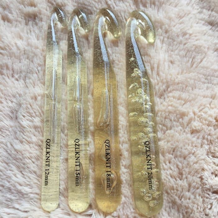 Large size Transparent Handle Crochet Hooks