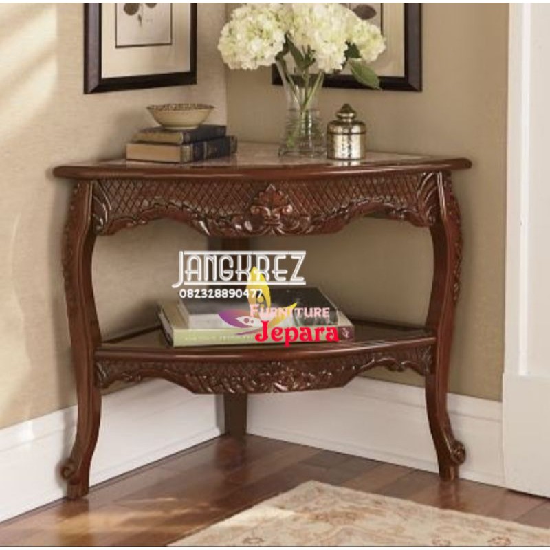 meja sudut jati