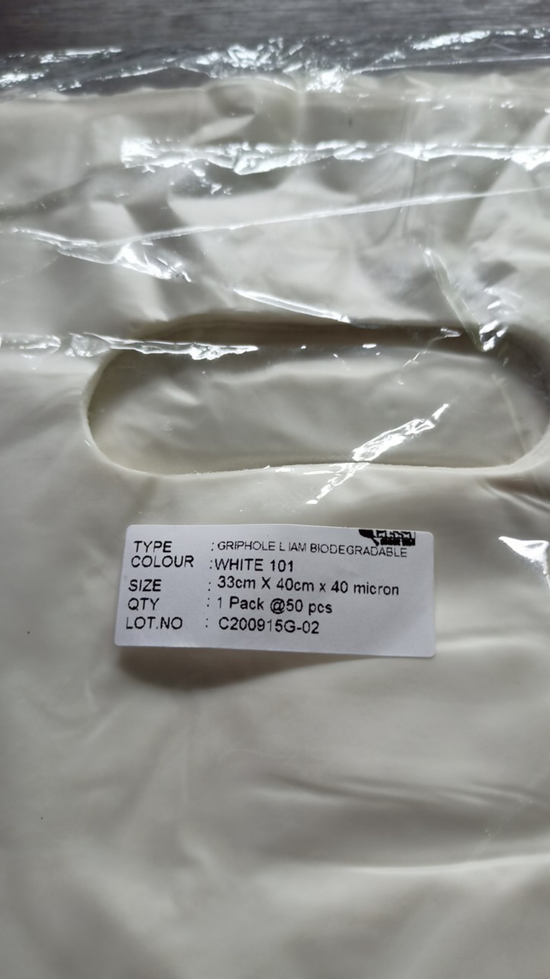 Kantong Singkong Bioplastic Cassaplast Griphole Bag Extra Large