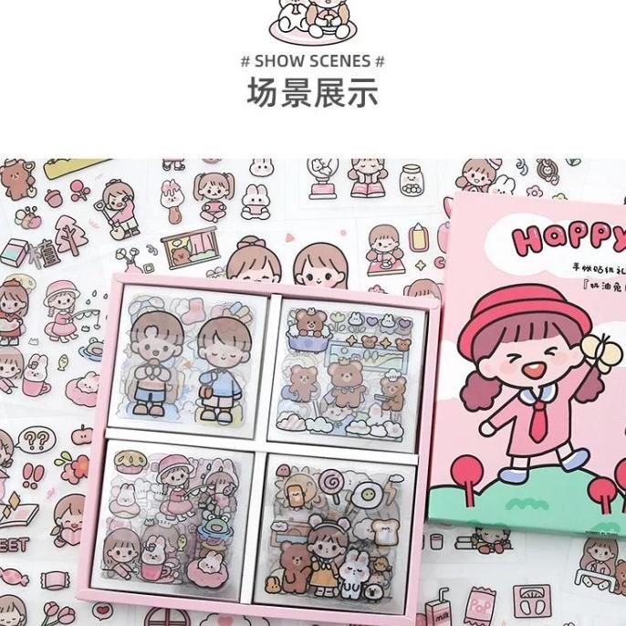

sticker lucu diary waterproof gift box hadiah gadis