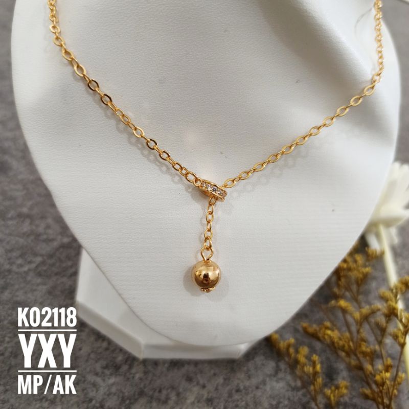 Kalung Yaxiya Juntai Bola Gold K02118