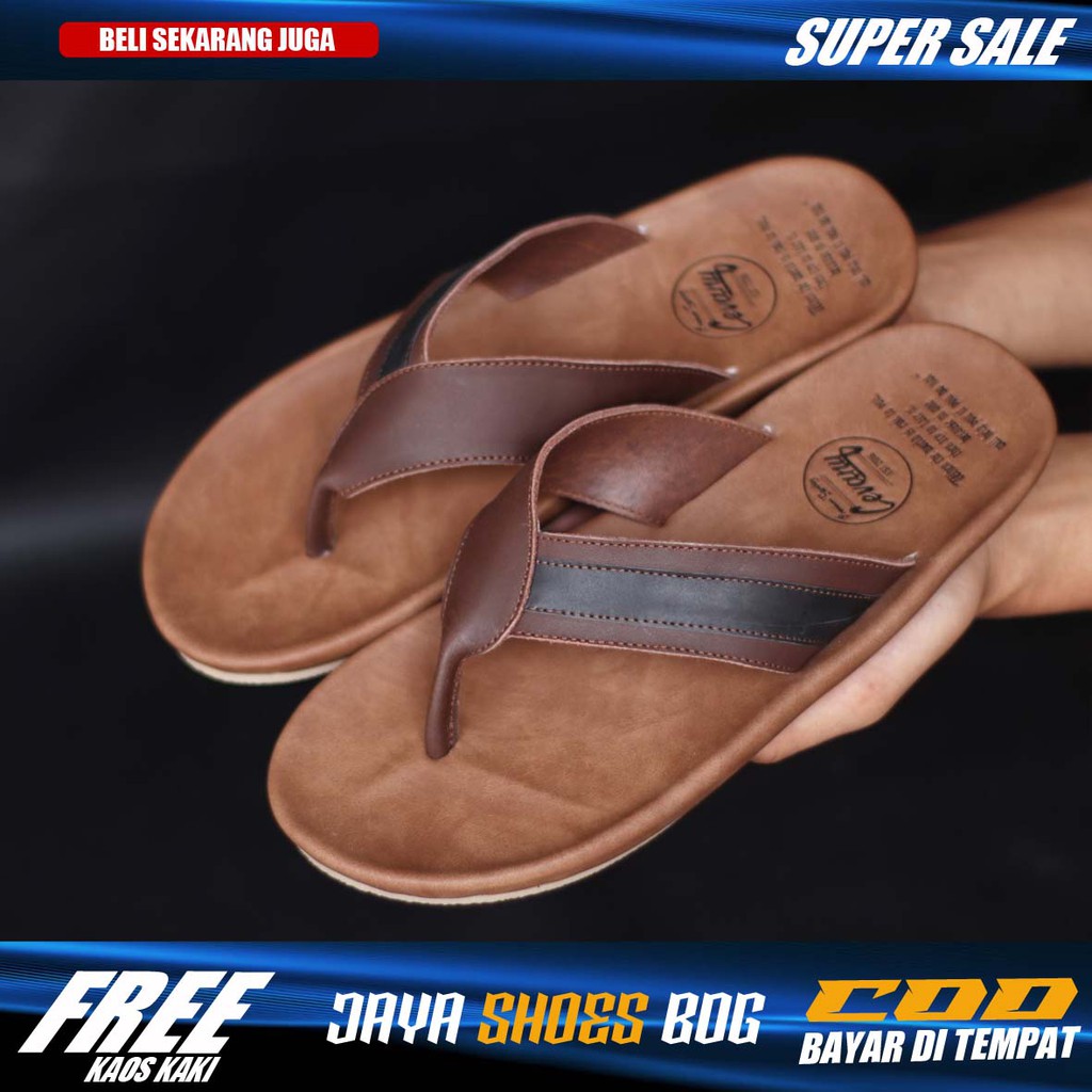 KIAN|Sandal Kasual Kulit Pria Kasual Casual Model Jepit Santai Ringan Original Sendal Cowok