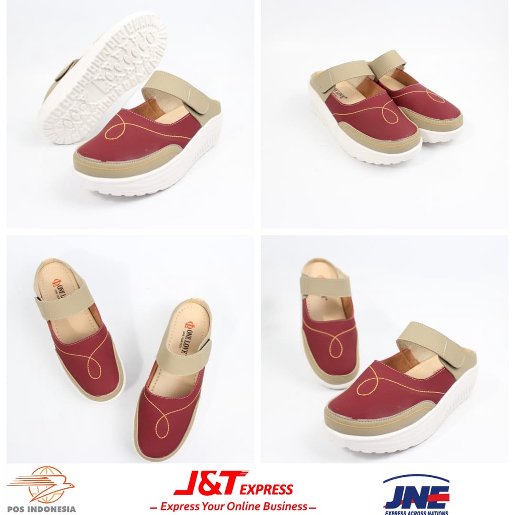 Sepatu Wedges Wanita Original One Love Sepatu Hak Tinggi Wanita Kekinian Anti Licin Ori Free Box