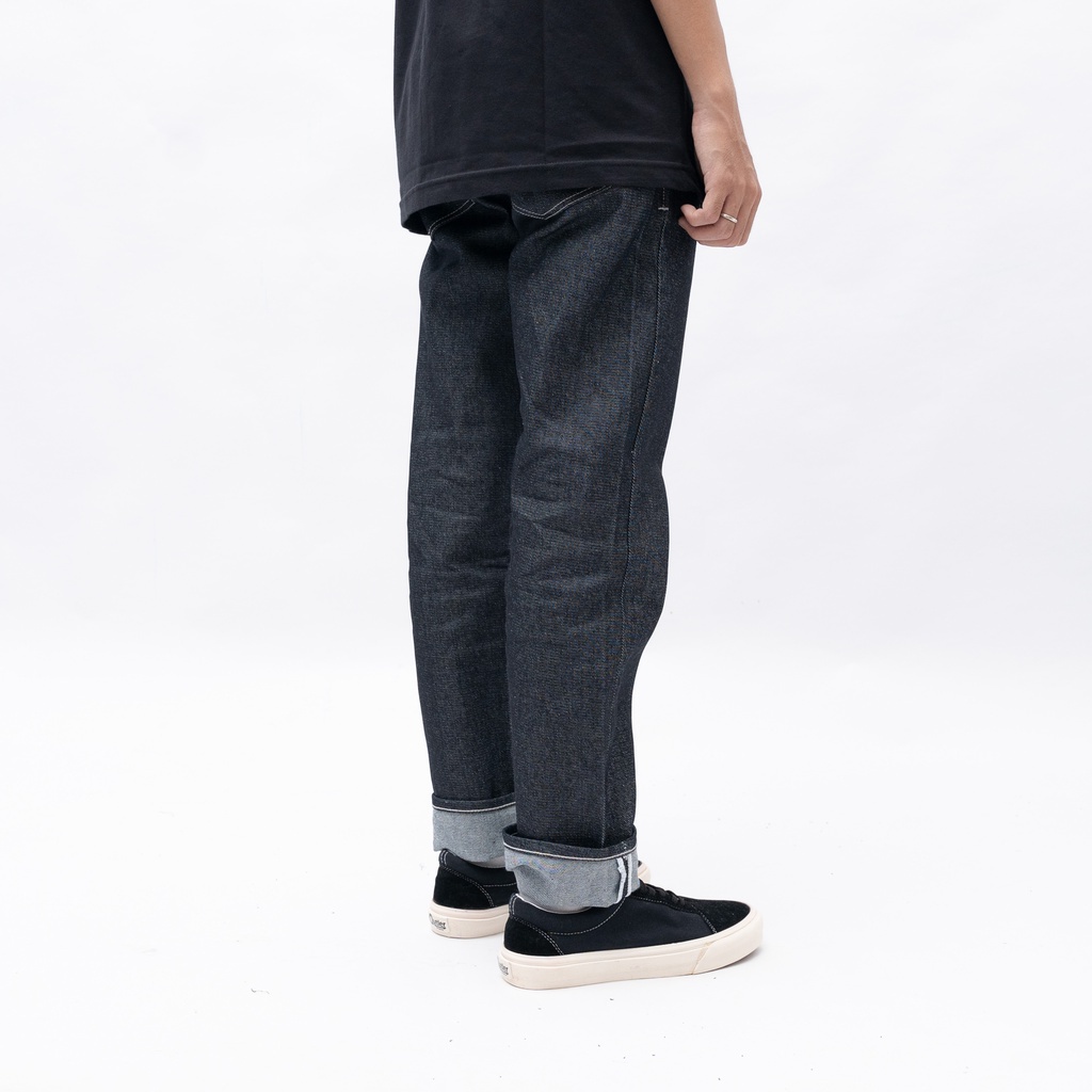 Celana Denim Selvedge Jack Label Black Indigo - Celana Selvedge Accent 14 oz