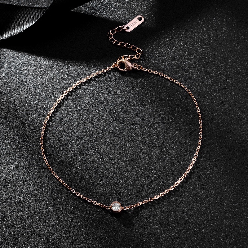 gelang kaki cantik mata satu simple titanium asli