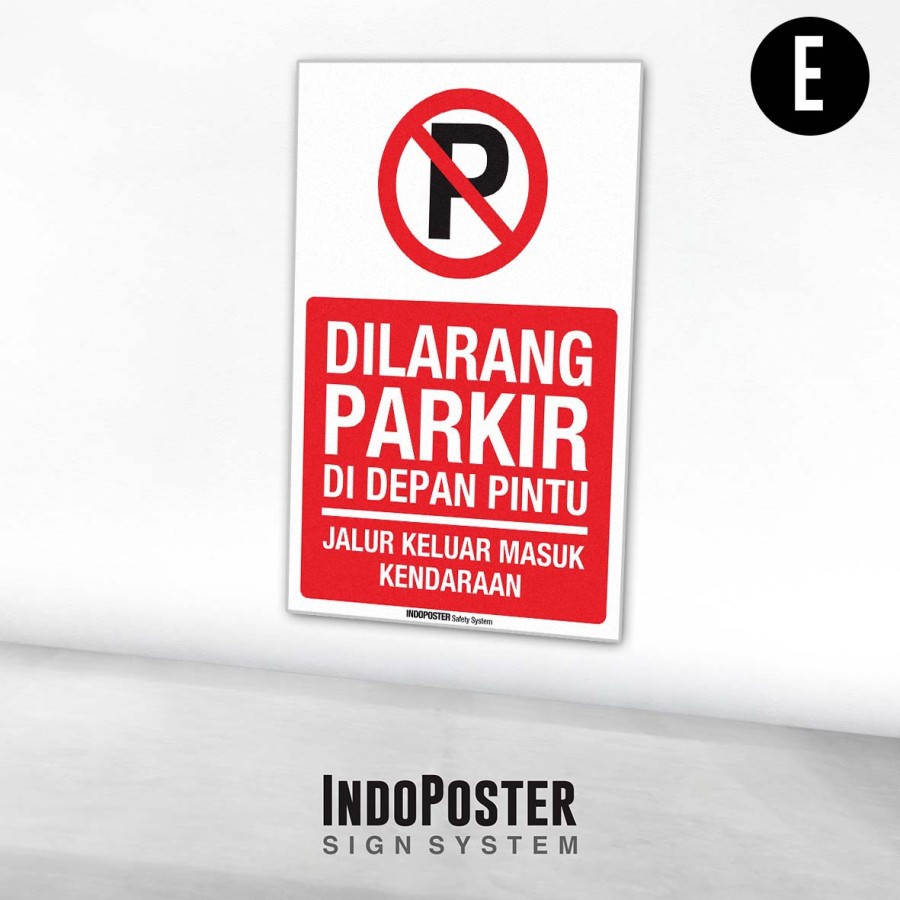 

Stiker Sign Rambu Dilarang Parkir Di Depan Pintu Jalur Keluar Masuk Kendaraan