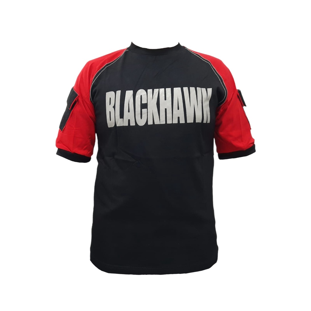 Kaos Tactical/Blackhawk Merah Kombinasi KAtun Combed Original