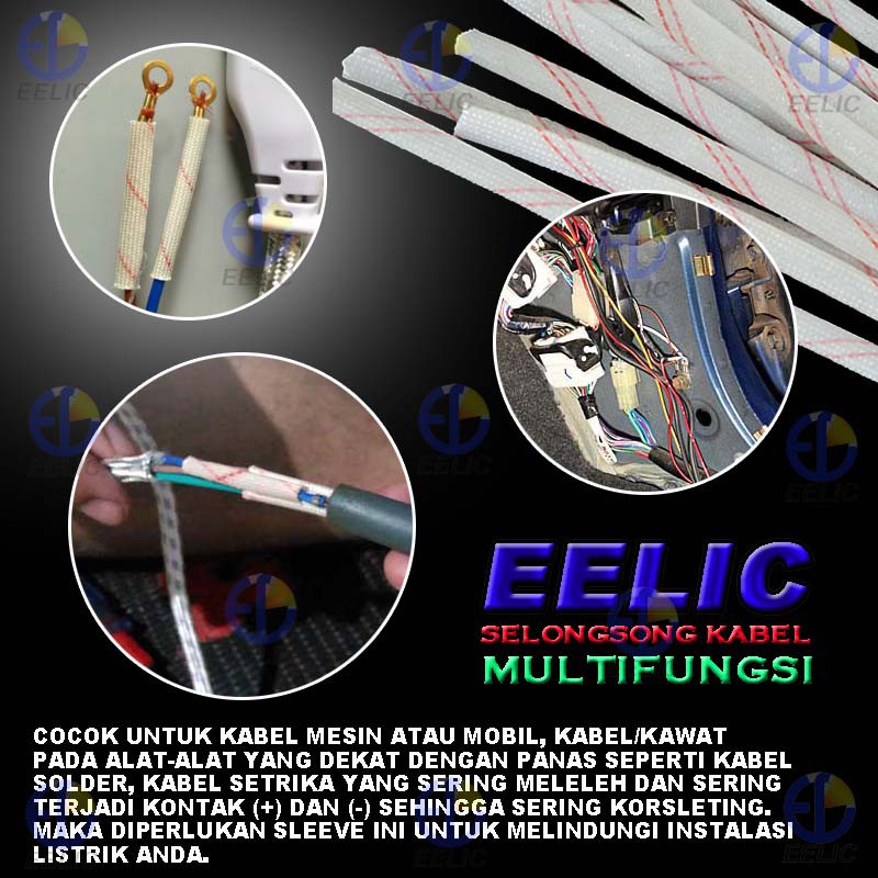 EELIC SKS-MIX1 ISI 4 PCS Selongsong Kabel Strip Tahan Panas Anti Korsleting Diameter 3mm,4mm,5mm,6mm