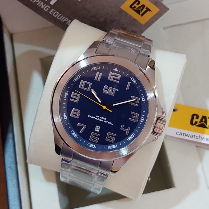 JAM CATEPILLAR CAT PU.241.11.616 SILVER BLUE PRIA ORIGINAL ORI