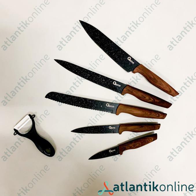Sale Black marble knife set pisau 5pcs + ceramic peeler OXONE OX-605 OX605