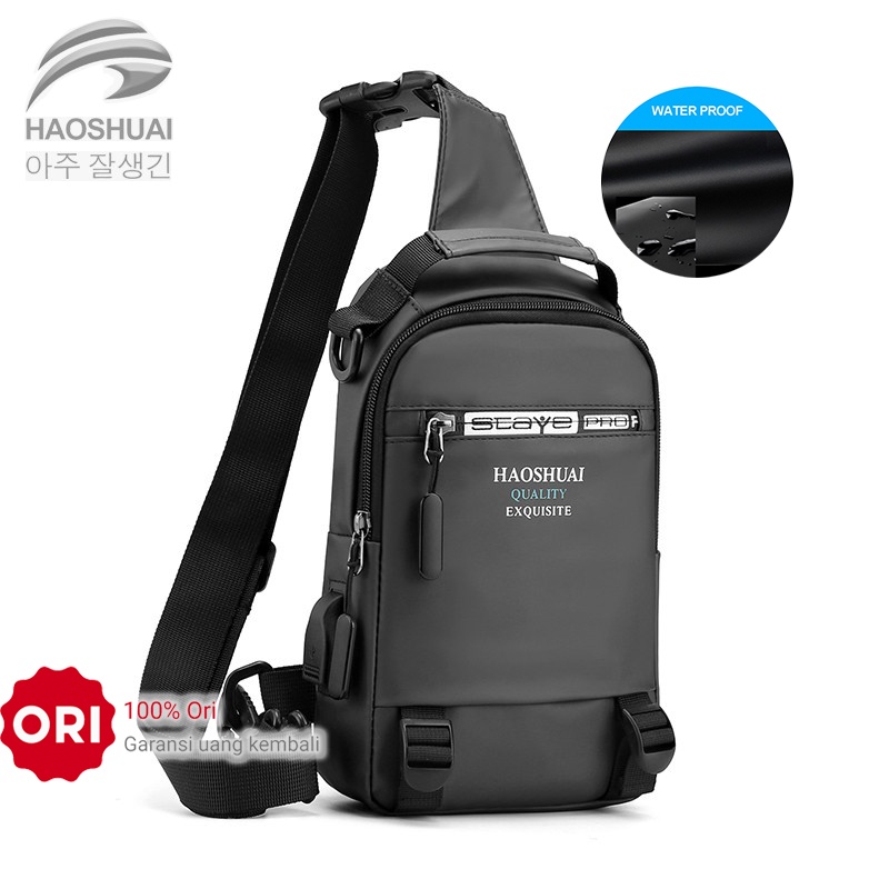 HAOSHUAI 1100-12 Tas Selempang Pria Waistbag Pria Waterproof WATCHKITE WKOS