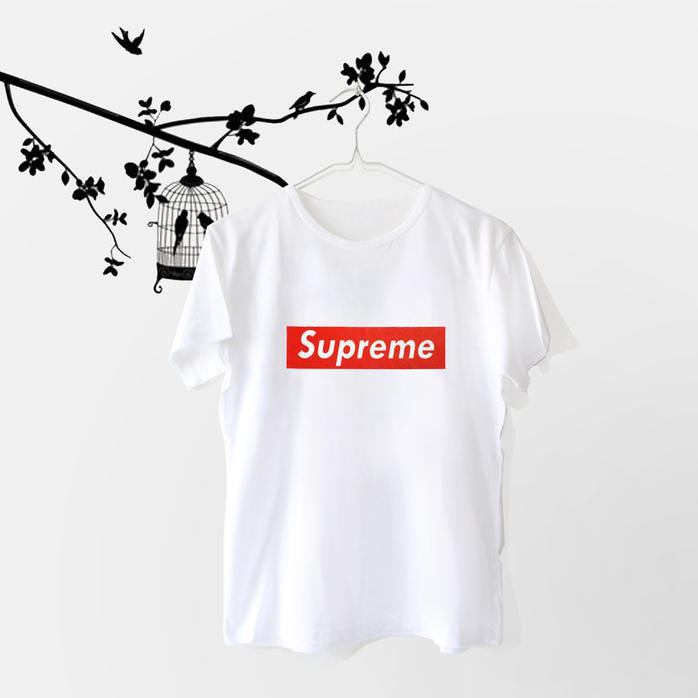 Tumblr Tee / T-Shirt / Kaos Wanita Lengan Pendek Supreme Warna Putih